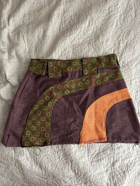 Hot Patchwork Mini Skirt